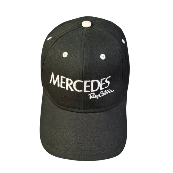 Mercedes Ray Catena Adjustable Embroidered Black and White Baseball Cap Hat - Picture 1 of 4